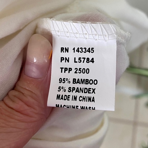 Piko 1988 Off Shoulder Bamboo Off White Tunic Short Sleeves Size M - Picture 7 of 8